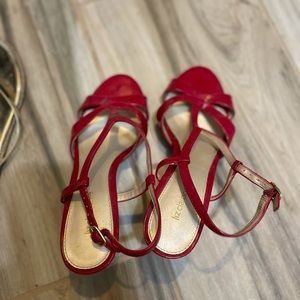 Red heels and shiny gold sandals free to go, just pay shipping.